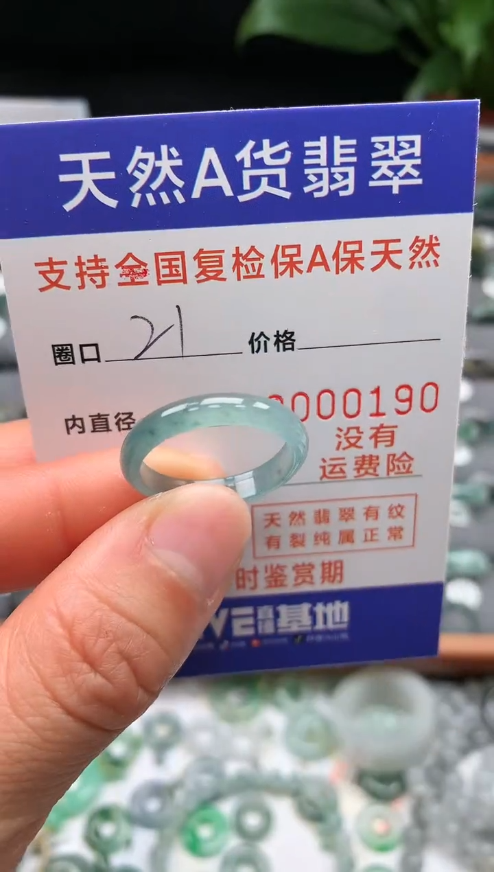 【闪购商品】翡翠戒指未镶嵌21号圈口0190