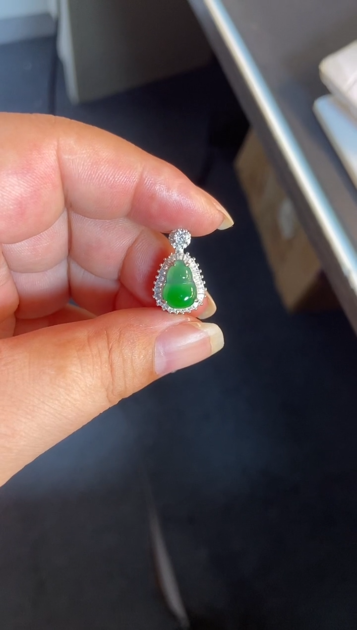 吊坠(不含链)银S925镶嵌翡翠1