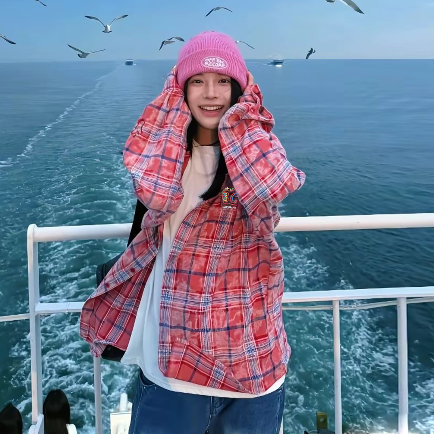 小恶魔长袖秋季格子欧若精灵风苹果刺绣衬衫