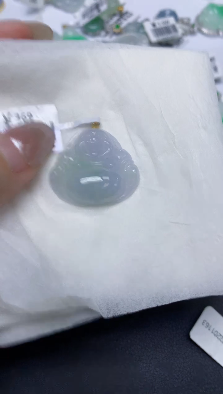 颈饰18K金镶嵌翡翠天然缅甸翡翠A货多样性发一件