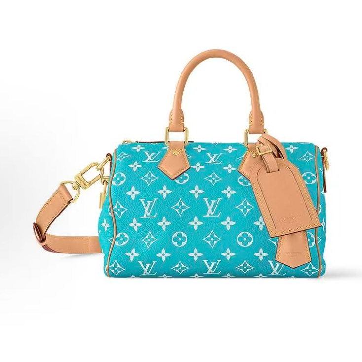 99新 LouisVuitton/路易威登 新款 Speedy25lv绿松石p9斜挎包