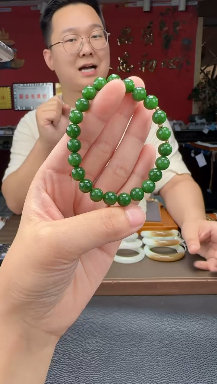 手串未镶嵌和田玉碧玉单圈手串