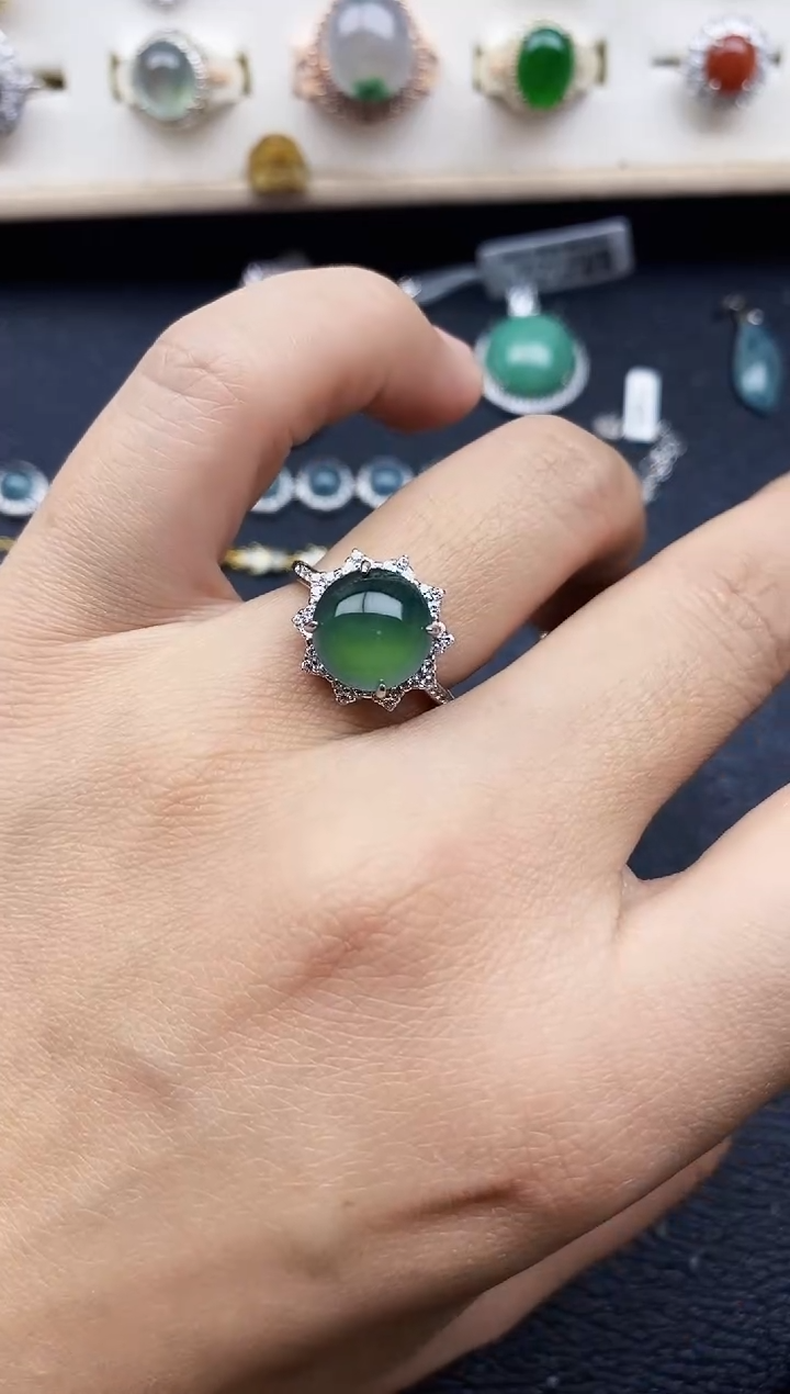 【闪购商品】翡翠戒指银S925镶嵌11111
