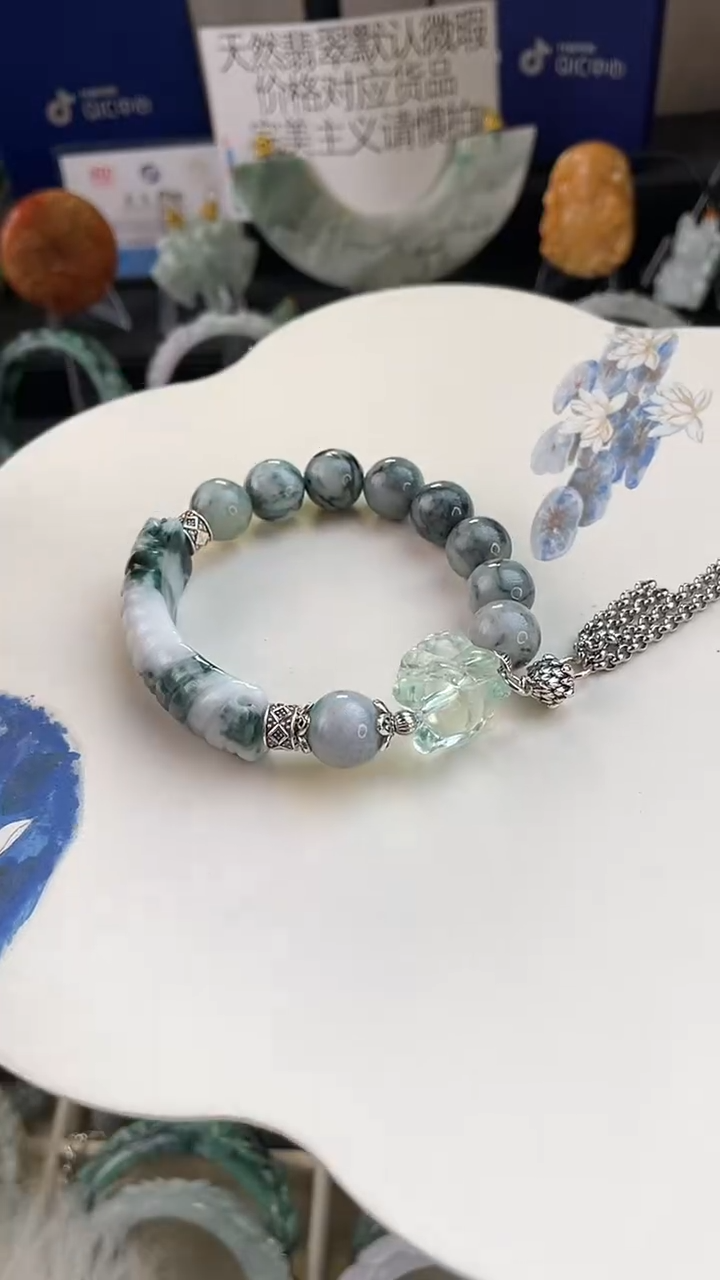 未镶嵌手链翡翠手工定制默认微瑕播介绍为准