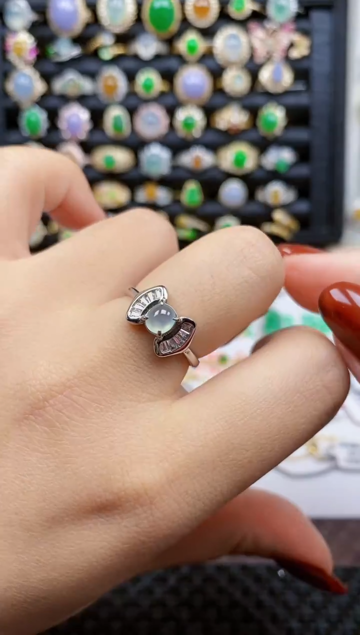 银S925镶嵌戒指翡翠216