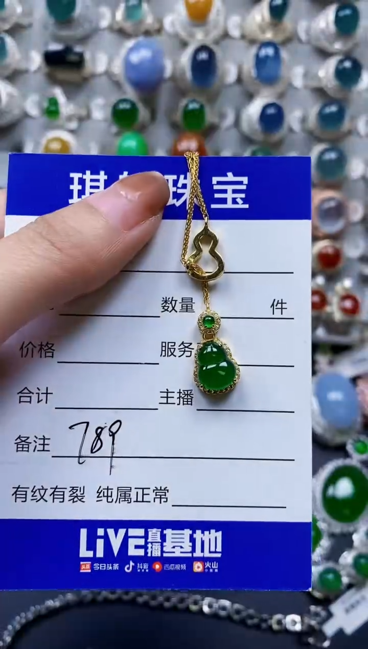 【闪购商品】翡翠颈饰银S925镶嵌0789
