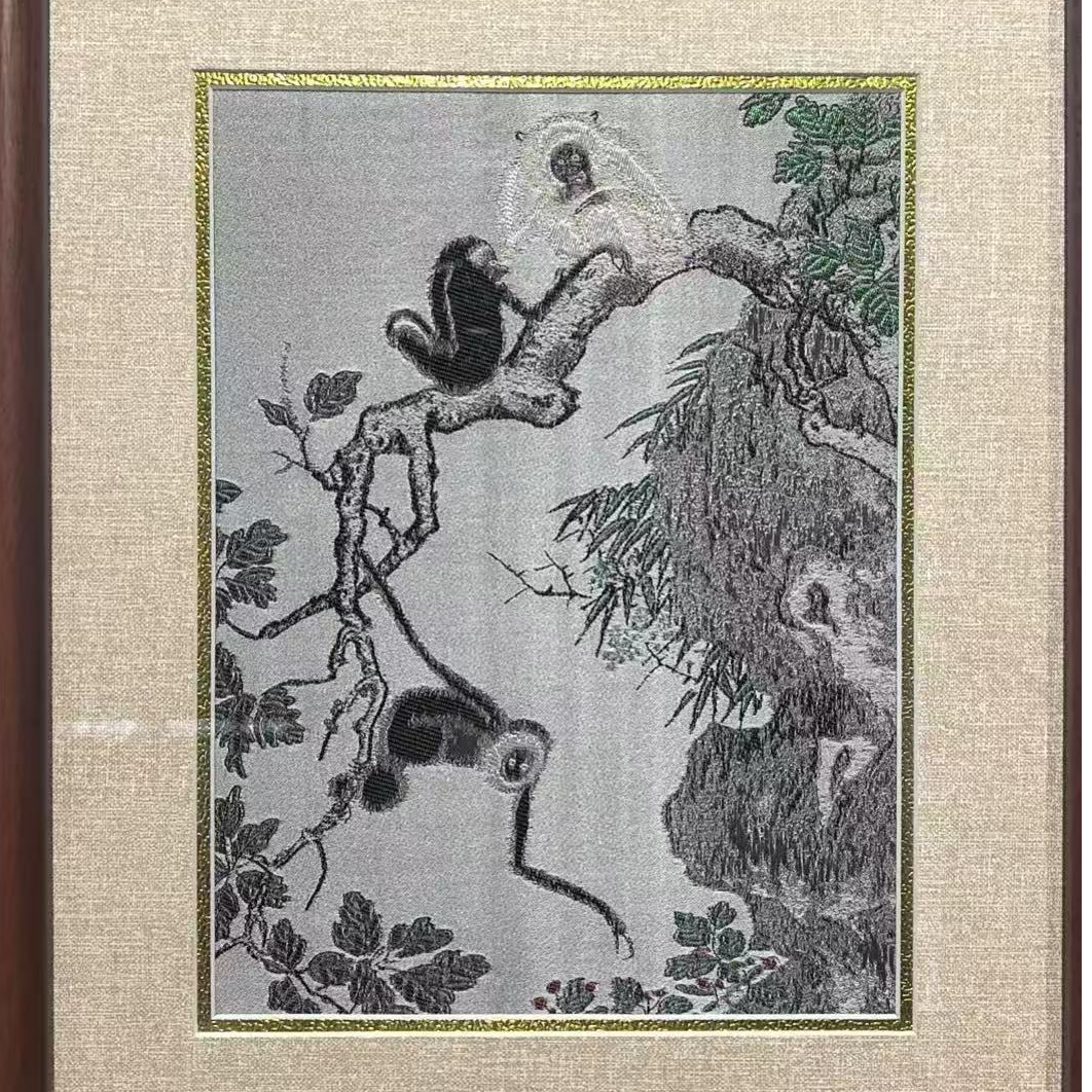 【知语】蜀锦群猿拾果图（猴）