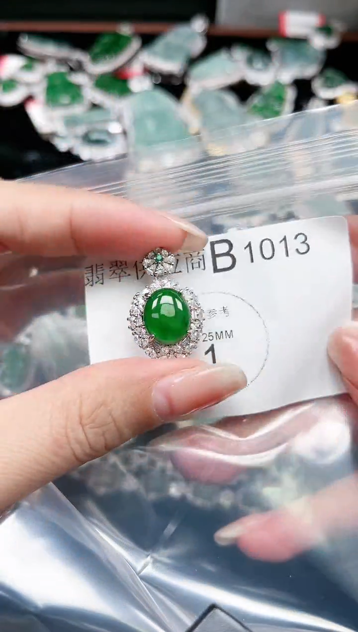 【闪购商品】翡翠颈饰未镶嵌赠皮绳1013
