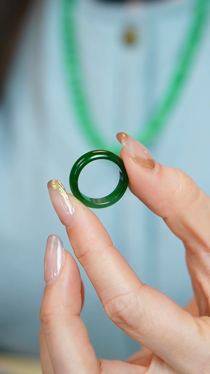 【闪购商品】翡翠戒圈未镶嵌38号-危指圈/姿/1