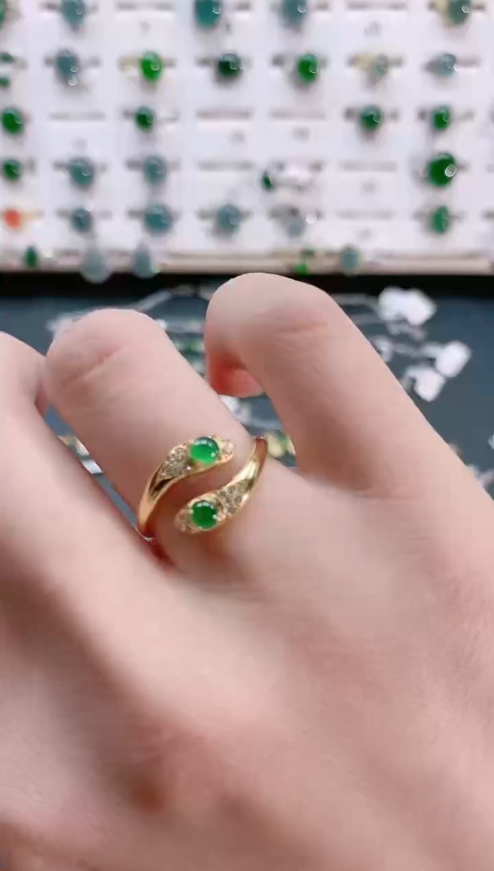 【闪购商品】翡翠戒指银S925镶嵌天然翡翠