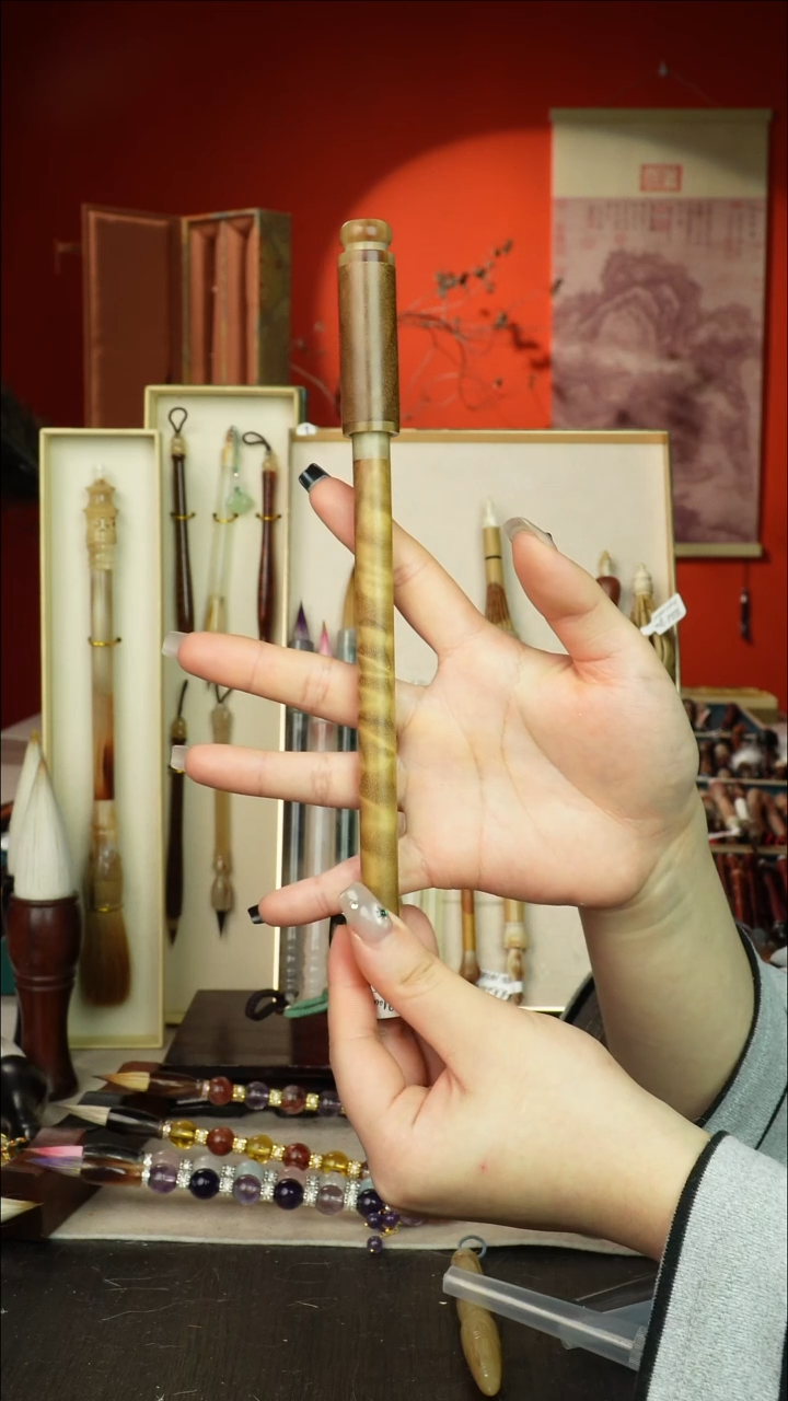 294号闪孤品高货毛笔链接 清水试笔 蘸墨不退