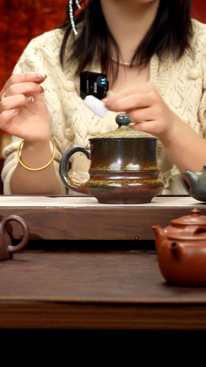 【闪购商品】紫砂茶壶红皮龙柴烧盖杯26号