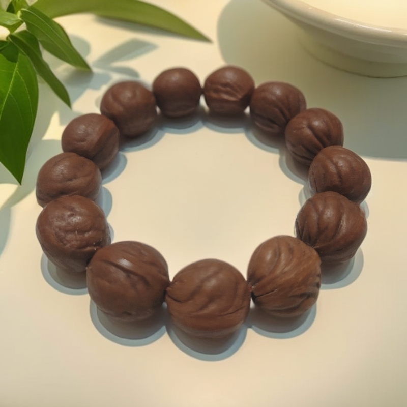 13颗，龙纹桃核手串！