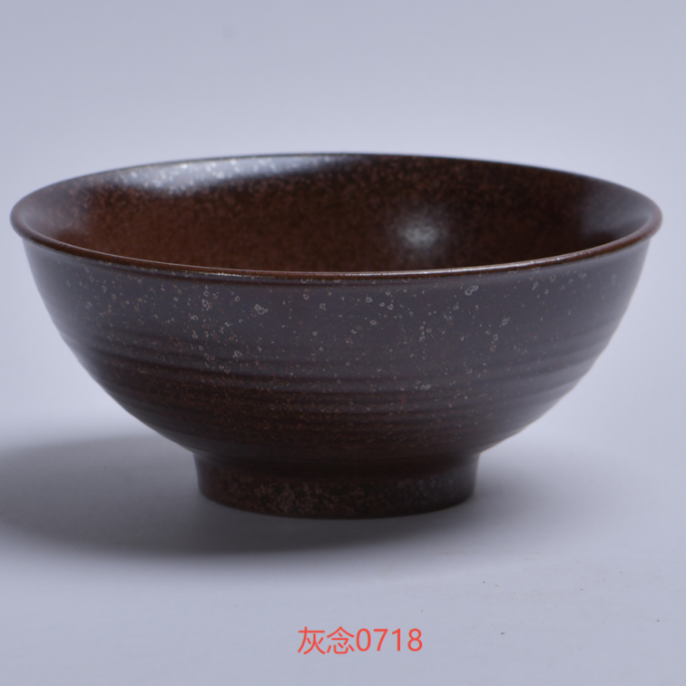 【九姐爱喝茶】酱红釉-灰念-刮纹碗350ML（灰念0718）
