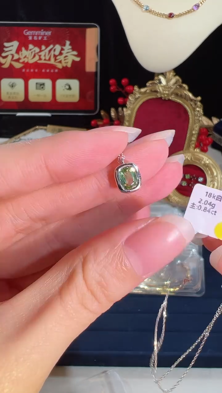 【闪购商品】碧玺颈饰18K金镶嵌BN13098#-W#90