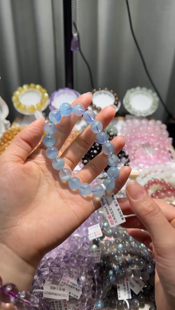 【闪购商品】海蓝宝石手链未镶嵌海蓝宝11mm