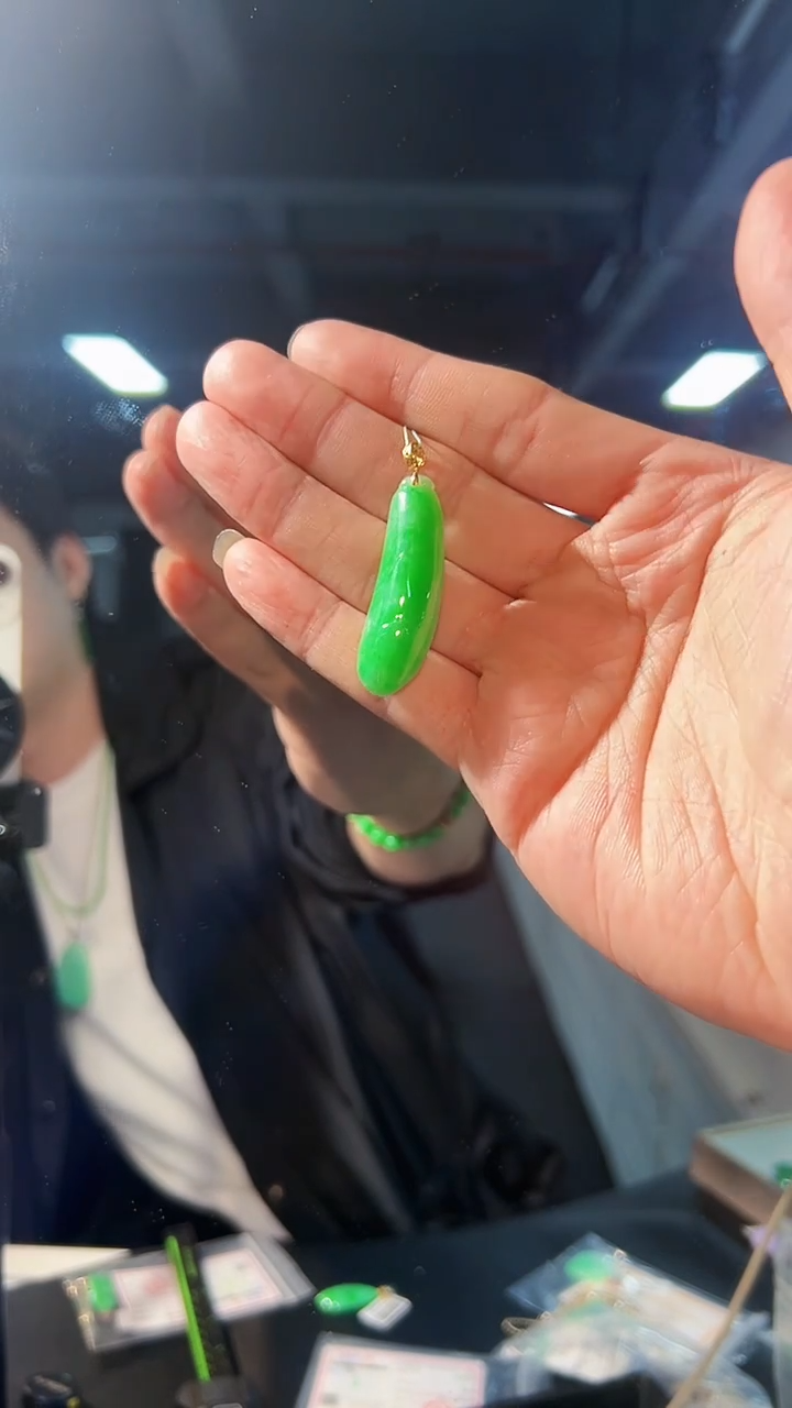 【闪购商品】翡翠颈饰18K金镶嵌缅料A货/支持复检/一件