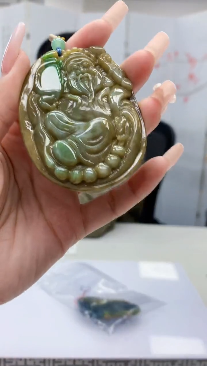 【闪购商品】定制翡翠未镶嵌4812lr-毛货挂件62