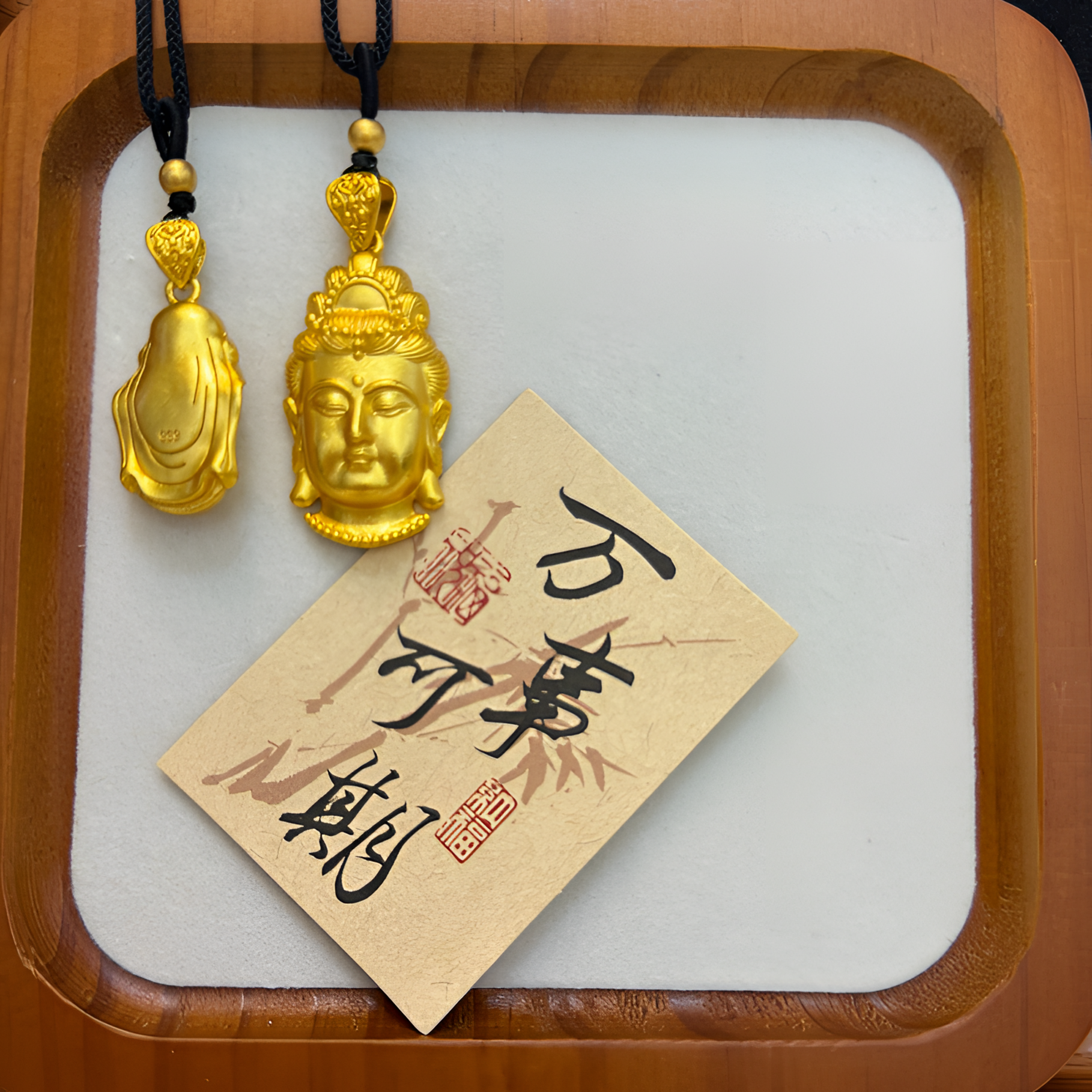 合金吊坠 观音头立体雕刻实心双面精工吊坠