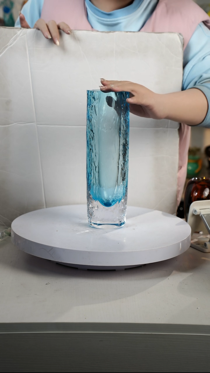 【闪购商品】琉璃【弘扬】高轻奢琉璃花器高30正常手工痕迹