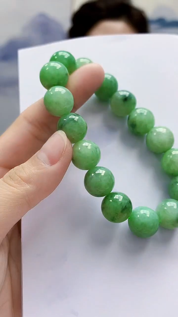 未镶嵌定制翡翠4829lr-毛货手串22