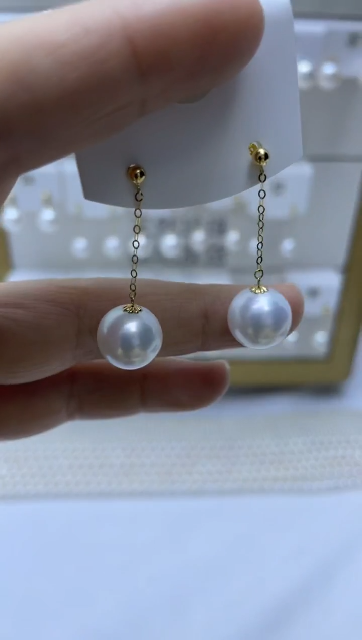 18K金镶嵌耳饰淡水珍珠127