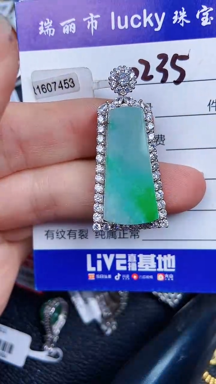 颈饰银S925镶嵌翡翠0249