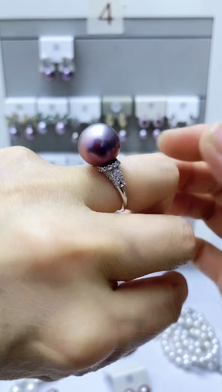 【闪购商品】淡水珍珠耳饰银S925镶嵌戒指