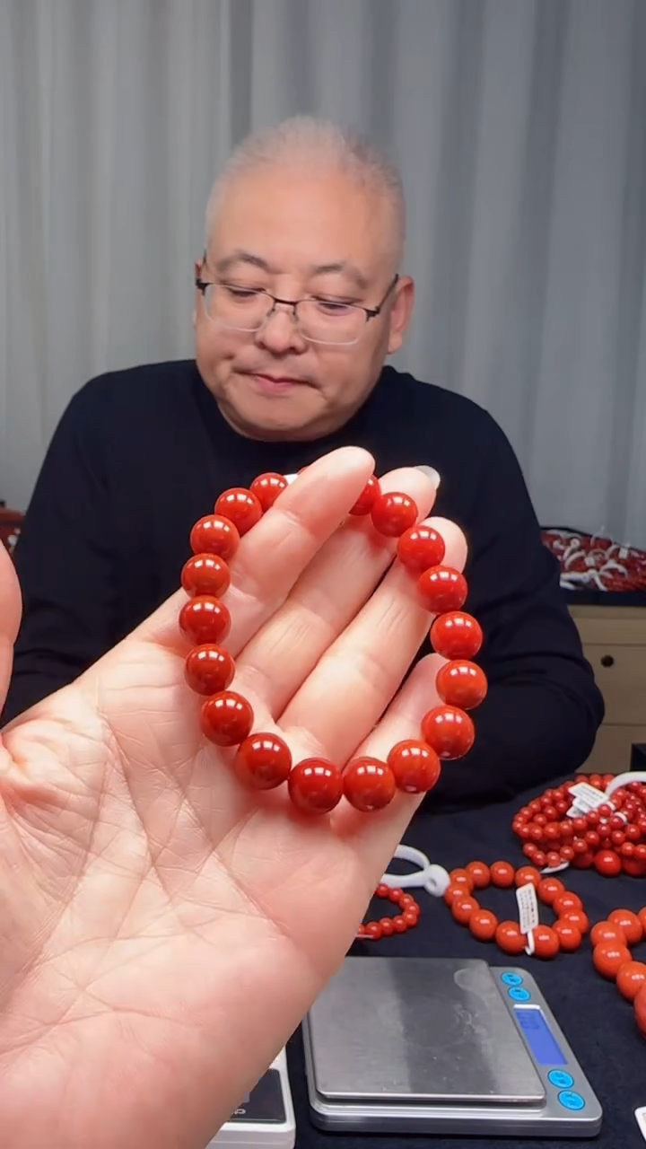 未镶嵌多样性发一件南红玛瑙【高货】柿锦红10mm保山圆珠单圈 