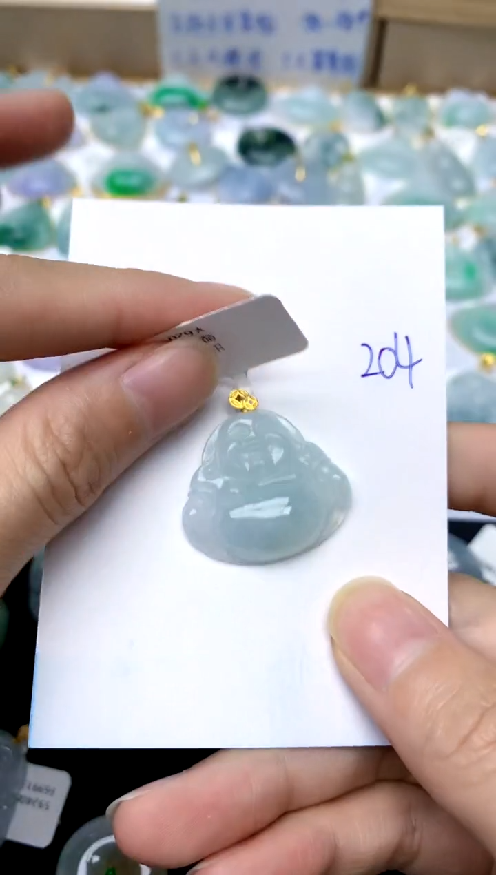 【闪购商品】翡翠颈饰18K金镶嵌204天然A货翡翠