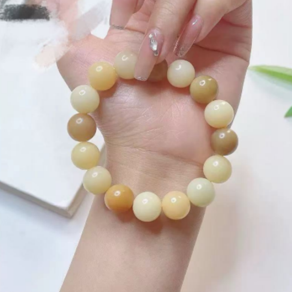 炭烤白玉菩提多宝根手串绕指柔渐变佛珠文玩男女手链PT1001-P