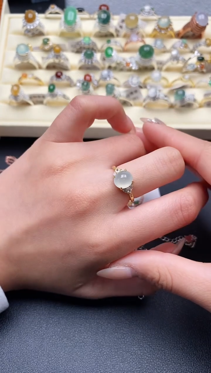 【闪购商品】翡翠戒指银S925镶嵌3333333+1