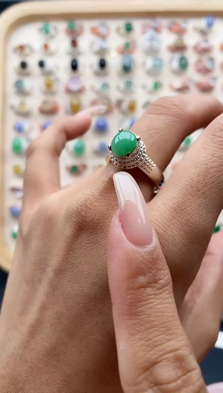 【闪购商品】翡翠戒指未镶嵌缅甸天然A货翡翠555  2+10