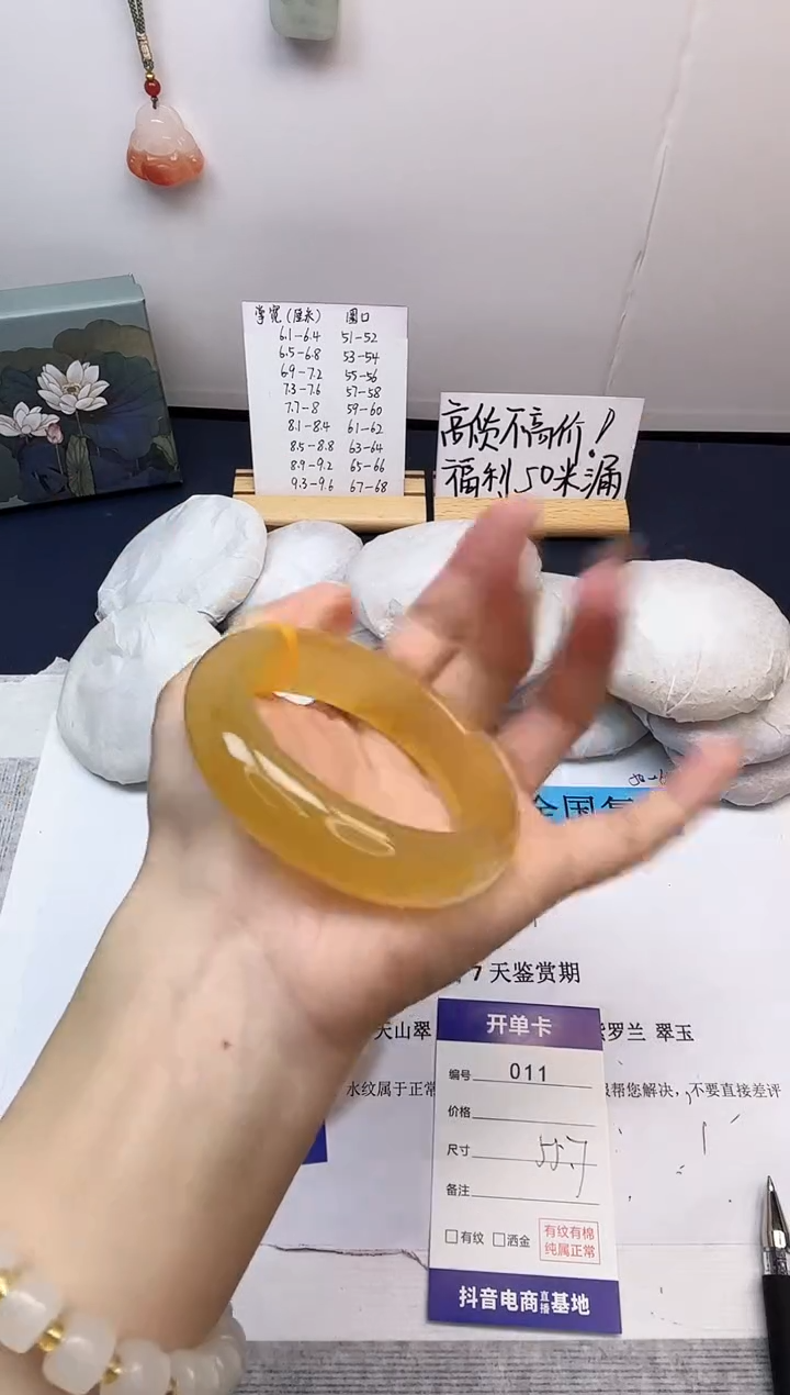 【闪购商品】石英质玉手镯未镶嵌11-财气镯-圈口55