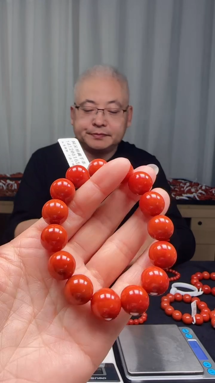 未镶嵌多样性发一件南红玛瑙【高货】柿锦红14mm保山圆珠单圈 