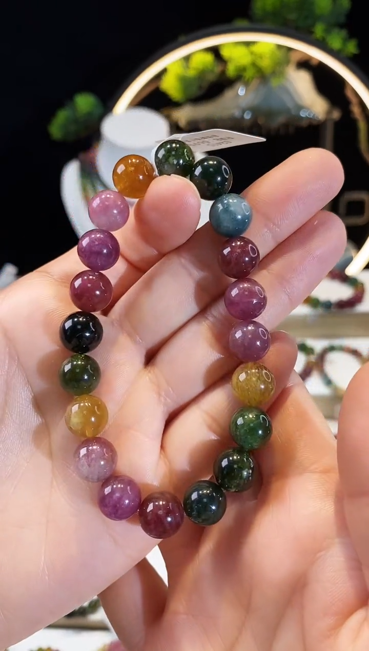 【闪购商品】碧玺手串未镶嵌G2415素圈颜色微差