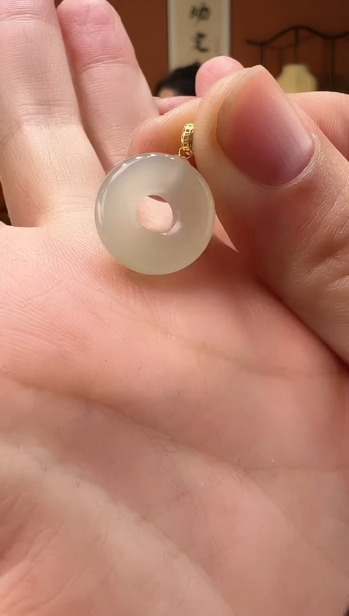 【闪购商品】和田玉吊坠(不含链)18K金镶嵌和田玉