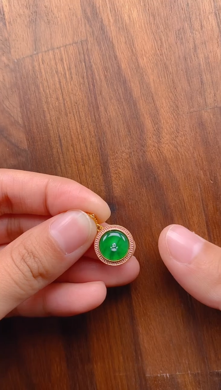 【闪购商品】翡翠吊坠(不含链)银S925镶嵌平安扣吊坠