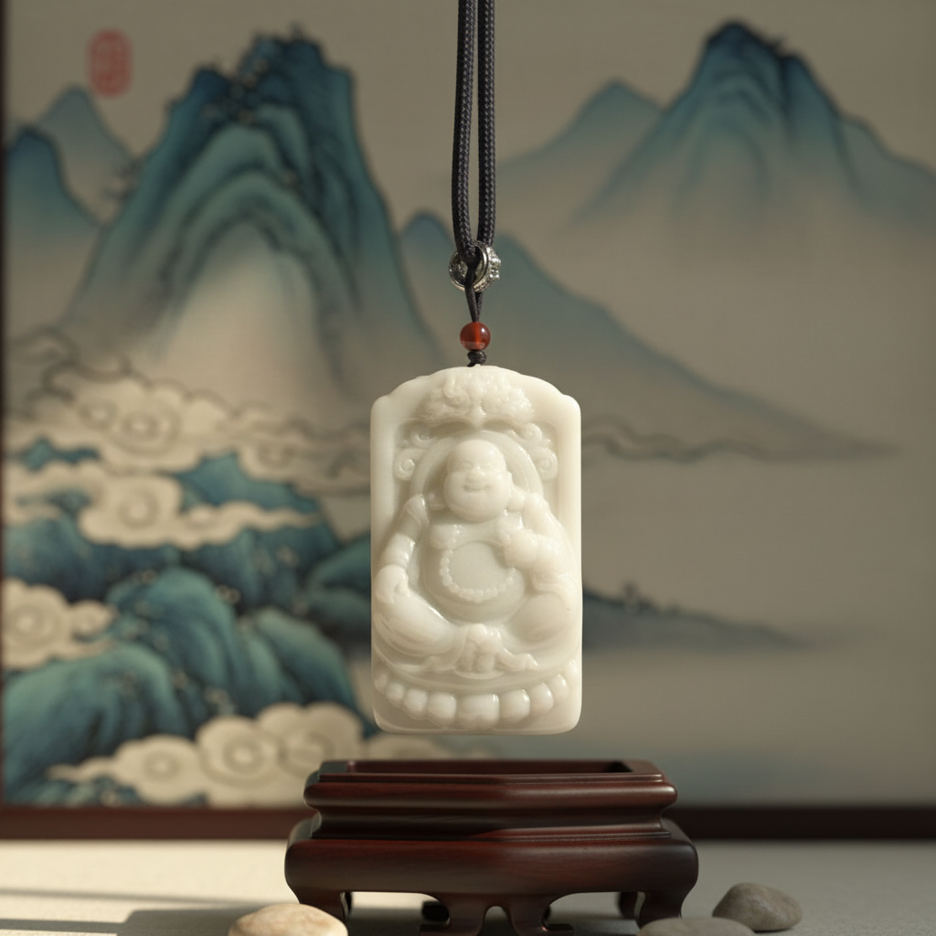 蓝田玉 笑口常开 弥勒佛