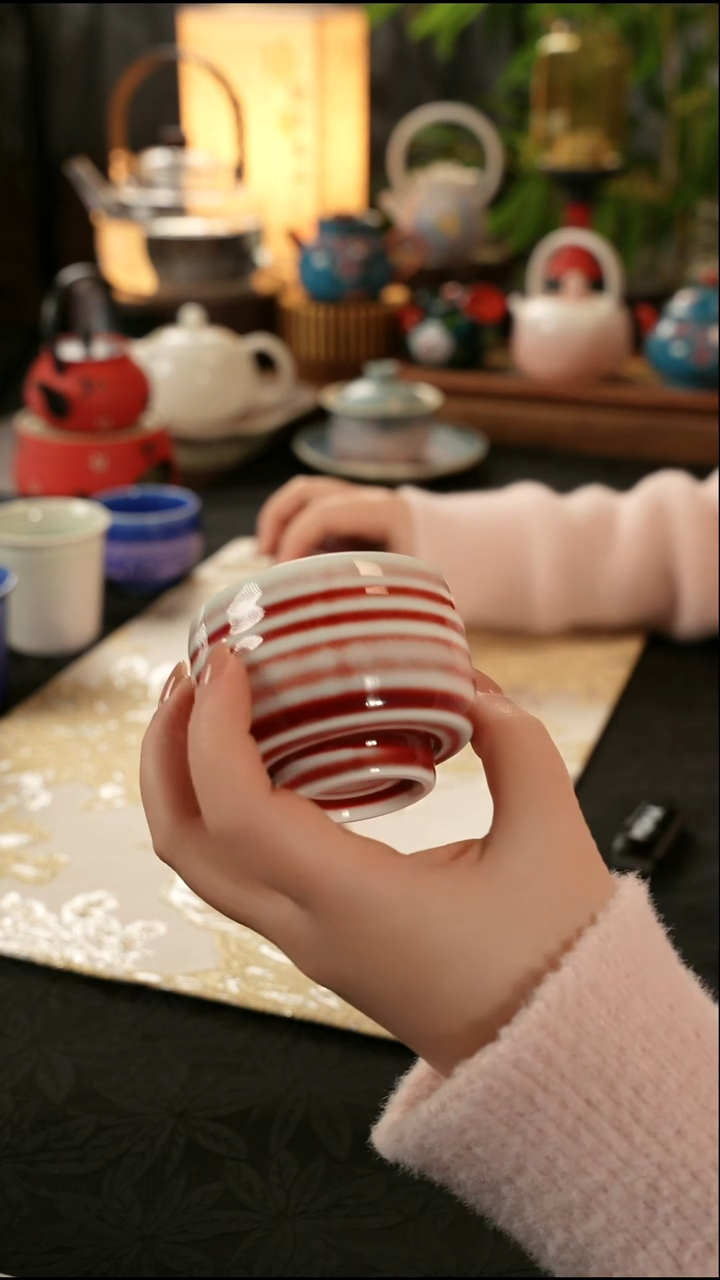 青云茶斋陶瓷茶具楚门郎红杯