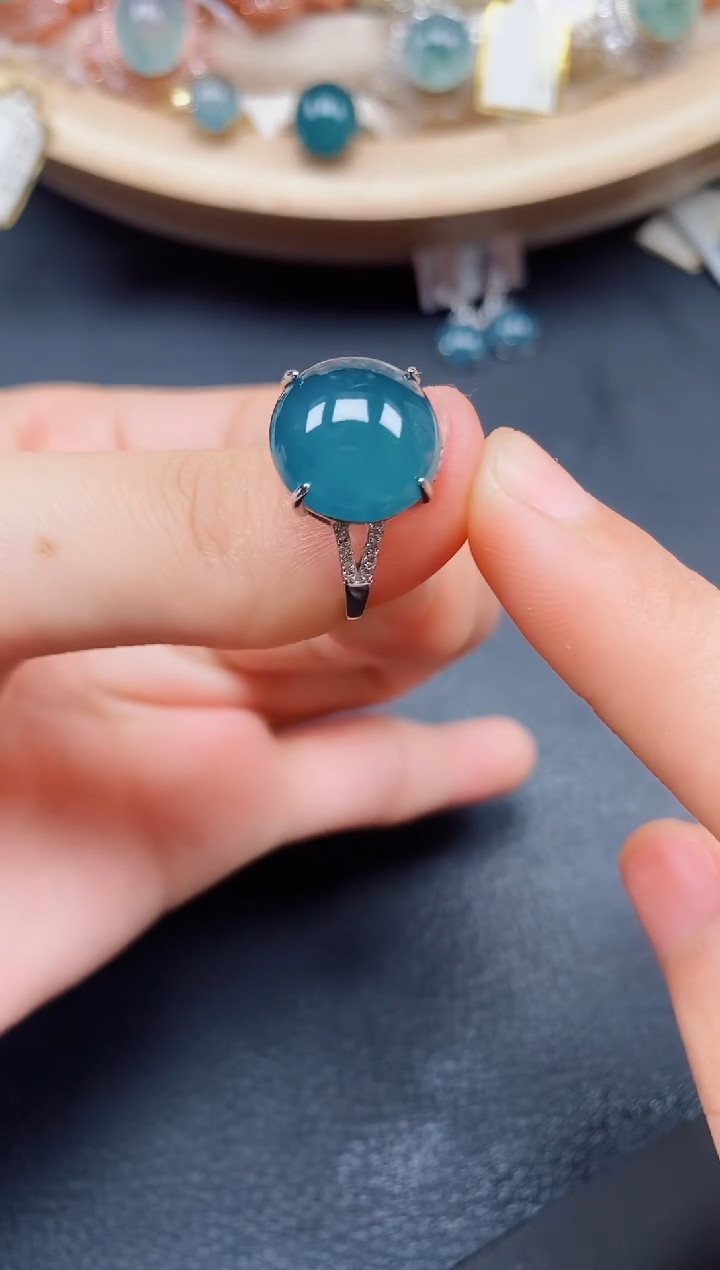 【闪购商品】翡翠戒指银S925镶嵌翡翠