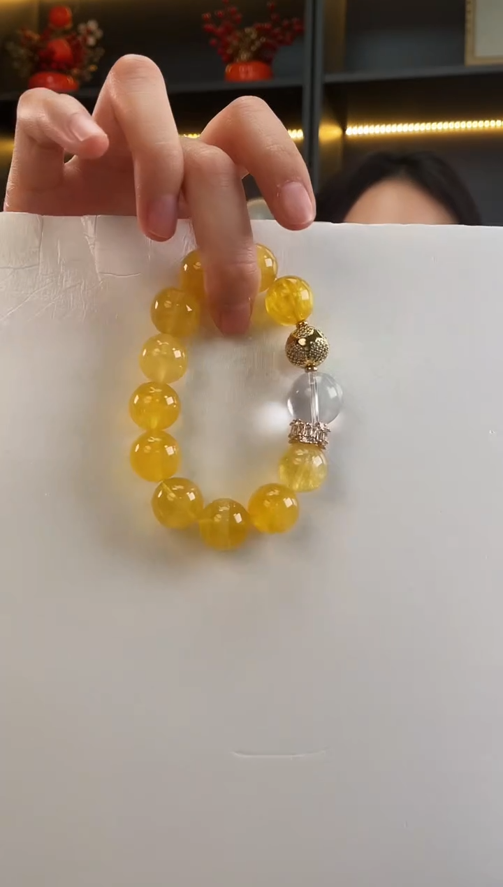 未镶嵌手链水晶黄萤石手串