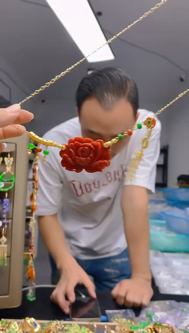 【闪购商品】翡翠耳饰合金0248翡翠锁骨链