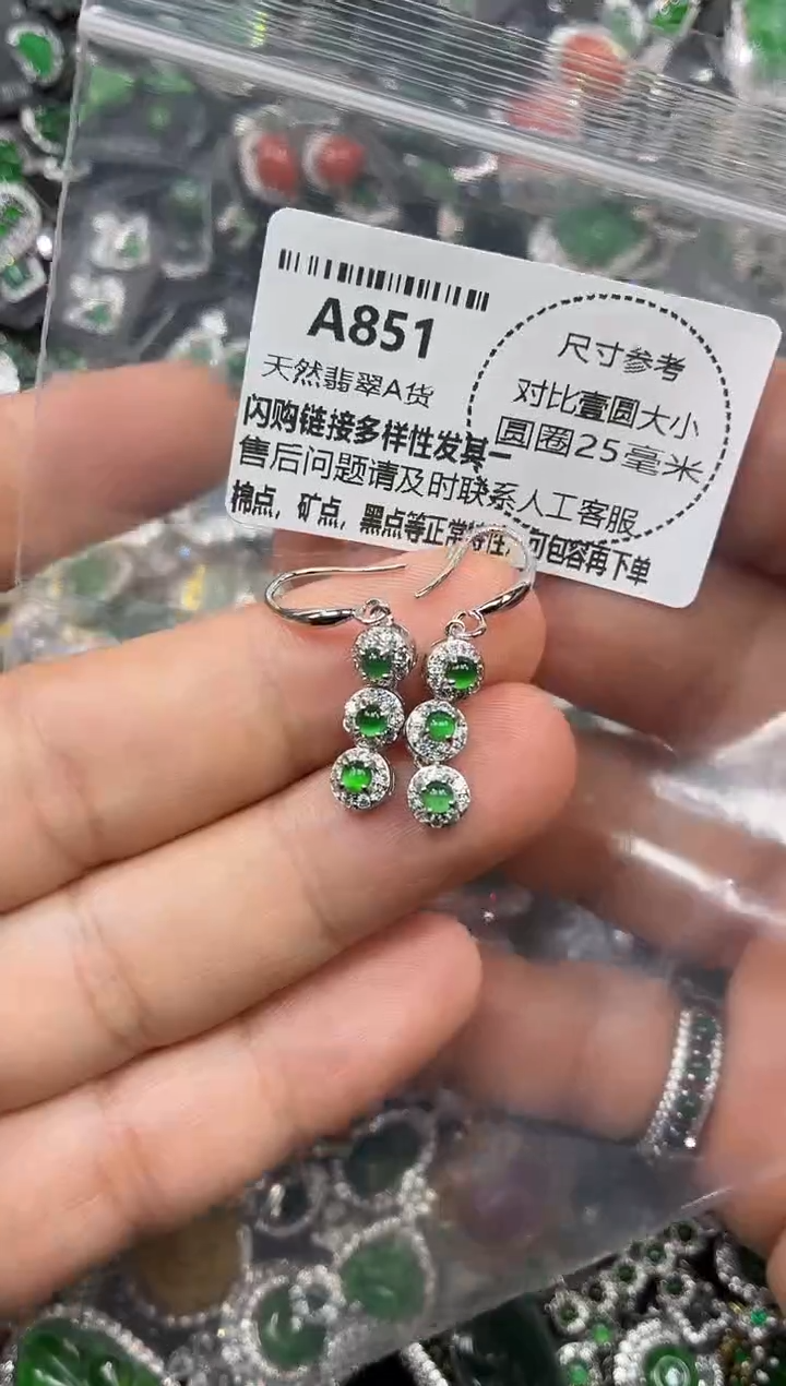 颈饰未镶嵌翡翠A851耳钩