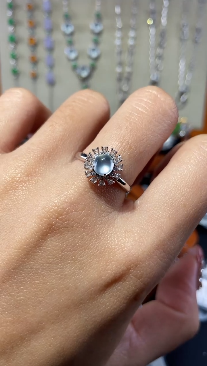 【闪购商品】翡翠戒指18K金镶嵌戒指