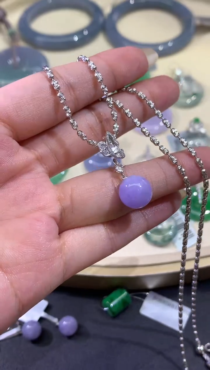 吊坠(不含链)18K金镶嵌翡翠A429|3980|多样性发货一件