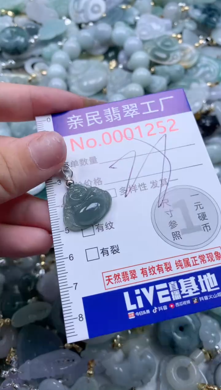 翡翠未镶嵌吊坠(不含链)1252