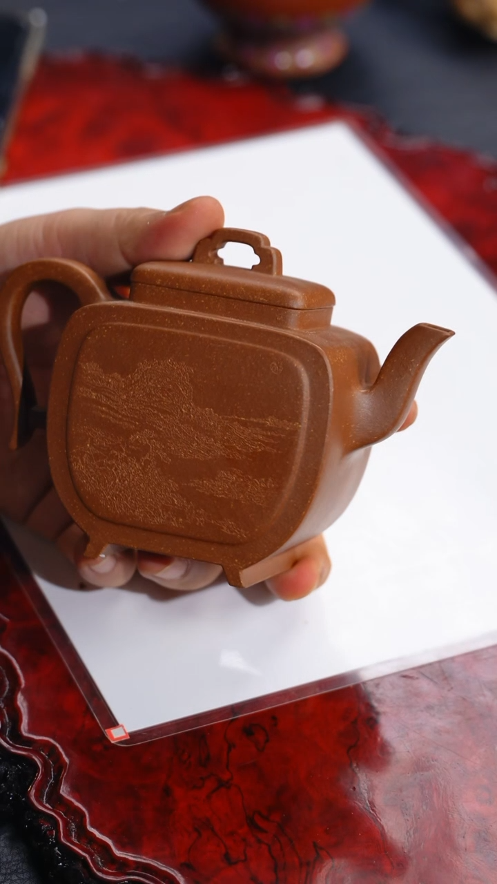 茶壶紫砂77 四方宝鼎,CHL,降坡泥
