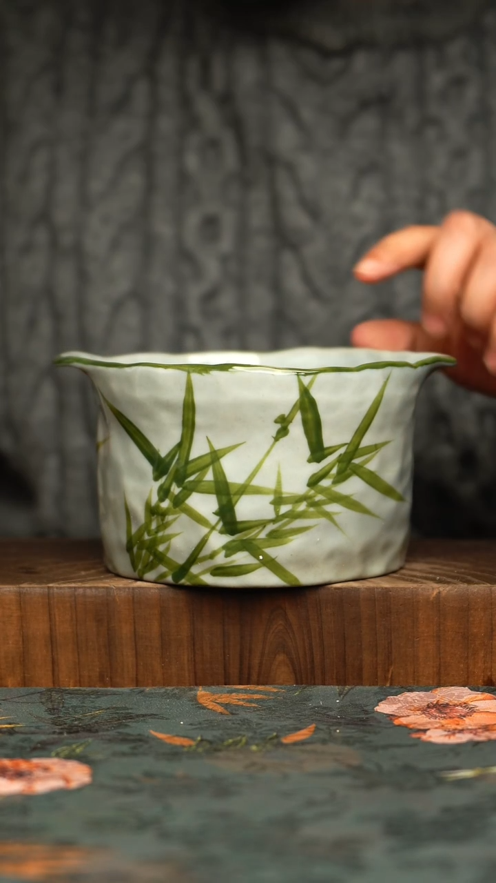 杯釉下彩手工手绘同款陶器     