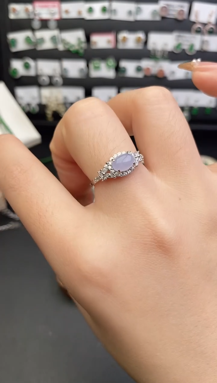 银S925镶嵌戒指翡翠0